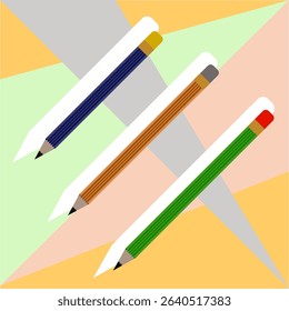 pencil logo design geometric color zigzag line and round pattern background texture abstract art design print