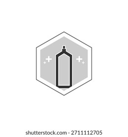 desenho de logotipo lápis com hexágono de forma cinza e preta com fundo branco 