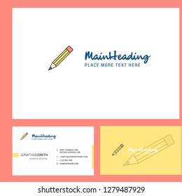 Pencil  Logo design with Tagline & Front and Back Busienss Card Template. Vector Creative Design