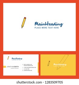 Pencil  Logo design with Tagline & Front and Back Busienss Card Template. Vector Creative Design