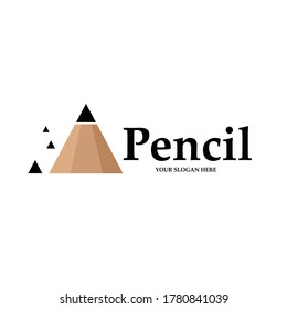 pencil logo design vector or camp logo design