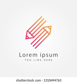 Pencil logo design. vector illustration eps 10