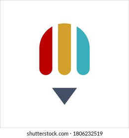 pencil logo design vector sign 