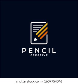 Pencil Logo Design Vector Template