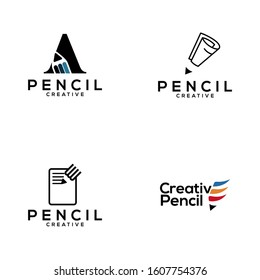 Pencil Logo Design Vector Template