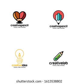 Pencil Logo Design Vector Template