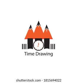 Pencil Logo Drawing Illustration Time Color Stock Vector (Royalty Free ...