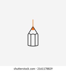 Pencil logo. Geometric abstract shape linear pencil