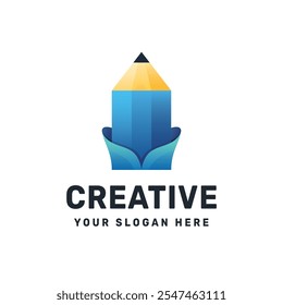 gradiente do logotipo do lápis ícone colorido do vetor ilustração