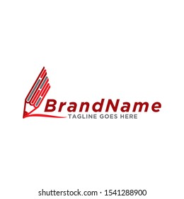 Pencil logo icon. Creative concept pencil logo illustration. Simple design on white background.