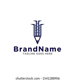 Pencil logo icon. Creative concept pencil logo illustration. Simple design on white background.