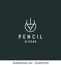Pencil logo icon flat design template 