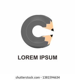 pencil logo icon vector illustration with circular variations
