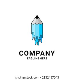 pencil logo illustration vector, education logo