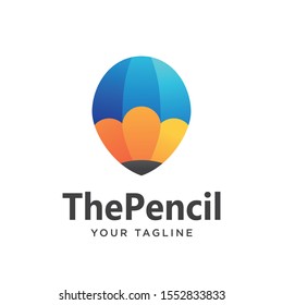 pencil logo modern simple. pencil education logo minimalist.