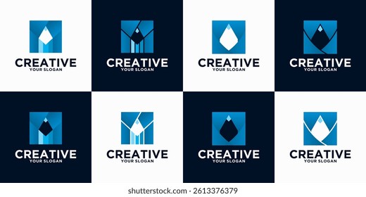 pencil logo reference collection for business, application, education and others