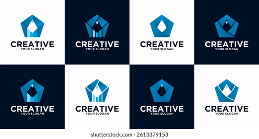 pencil logo reference collection for business, application, education and others