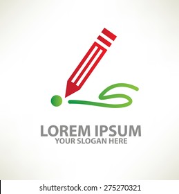 Pencil logo template design on clean background,vector