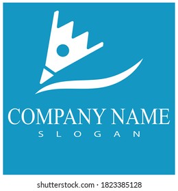 Naturaleza del símbolo vectorial de la plantilla del logotipo del lápiz