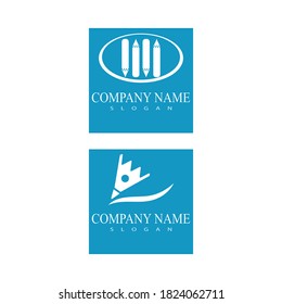 Naturaleza del símbolo vectorial de la plantilla del logotipo del lápiz