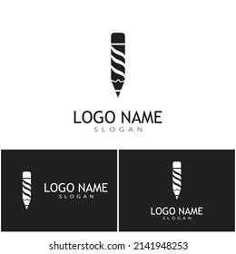 Diseño de símbolos vectoriales de plantillas de logotipos de lápiz