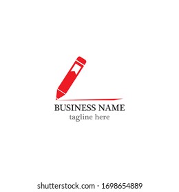 Diseño de iconos vectoriales del logotipo de lápiz