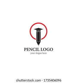 Diseño de iconos vectoriales del logotipo del lápiz