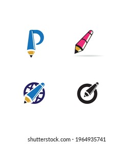 Pencil logo vector icon design