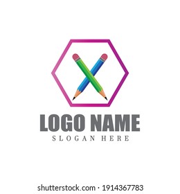 pencil logo vector icon template Illustration