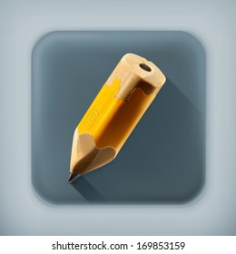 Pencil, long shadow vector icon