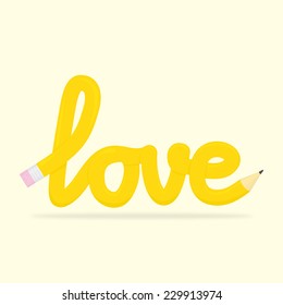 "Pencil love" vector illustration