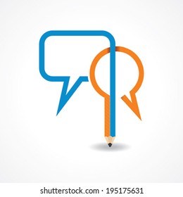 pencil make message bubble stock vector 