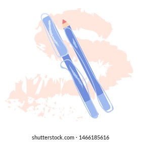 Pencil for make up. Flat icon. Vector illustration on white background.
