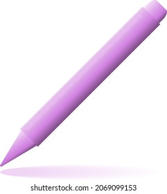 Pencil, marker, felt-tip pen icon. 3d marker icon with a shadow below it. Marker cartoon illustration.