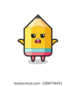 personaje de mascota de lápiz que dice que no sé, diseño de estilo lindo para camiseta, pegatina, elemento logo
