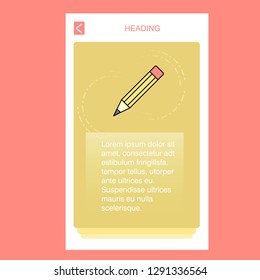 Pencil  mobile vertical banner design design. Vector