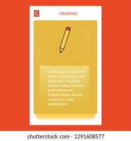 Pencil  mobile vertical banner design design. Vector