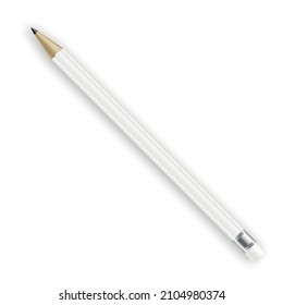 Pencil mockup. Realistic white blank brand template