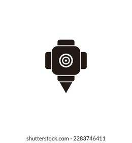 Stift, modern, geometrisches Symbol des Motors, einfacher Logo, Vektorgrafik