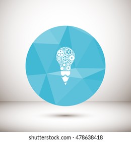 pencil -Modern Technology Concept , light bulb with gears