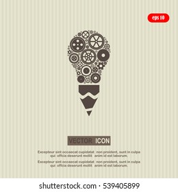 pencil -Modern Technology Concept , light bulb with gears
