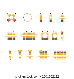 pencil monogram vector illustration design bundle eps.10