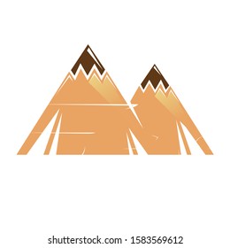 pencil mountain logo design and vector 