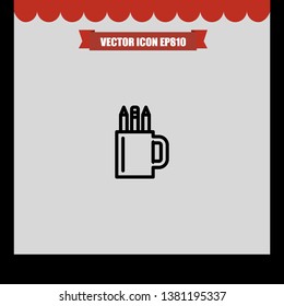 Pencil mug icon vector eps10 illustration