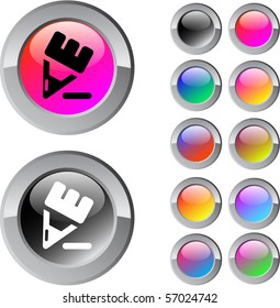 Pencil multicolor glossy round web buttons.