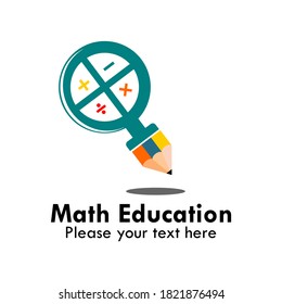 Pencil with multiplication logo template illustration. math education symbol.