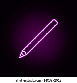 pencil neon icon. Elements of construction tools set. Simple icon for websites, web design, mobile app, info graphics