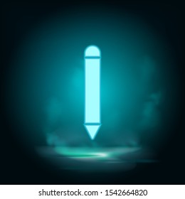 Pencil neon icon - Vector. Blue neon illustration. Pencil neon icon - Vector. Infographic concept vector illustration