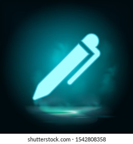 Pencil neon icon - Vector. Blue neon illustration. Pencil neon icon - Vector. Infographic concept vector illustration