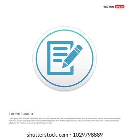 Pencil and Note Icon Hexa White Background icon template